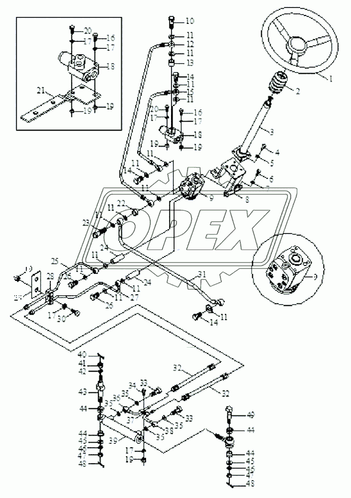 Hydraulic steering wheel assembly