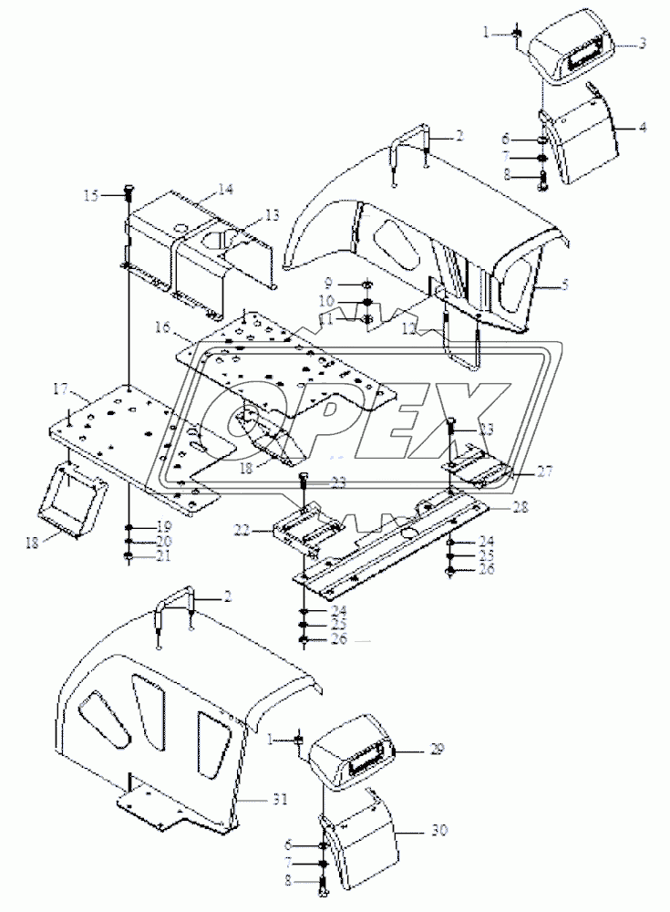 Helmet and mud guard assembly-4