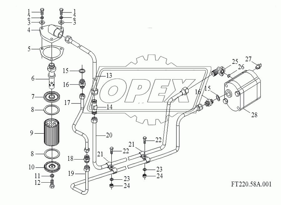 Oil pump and pipe assembly-1 1