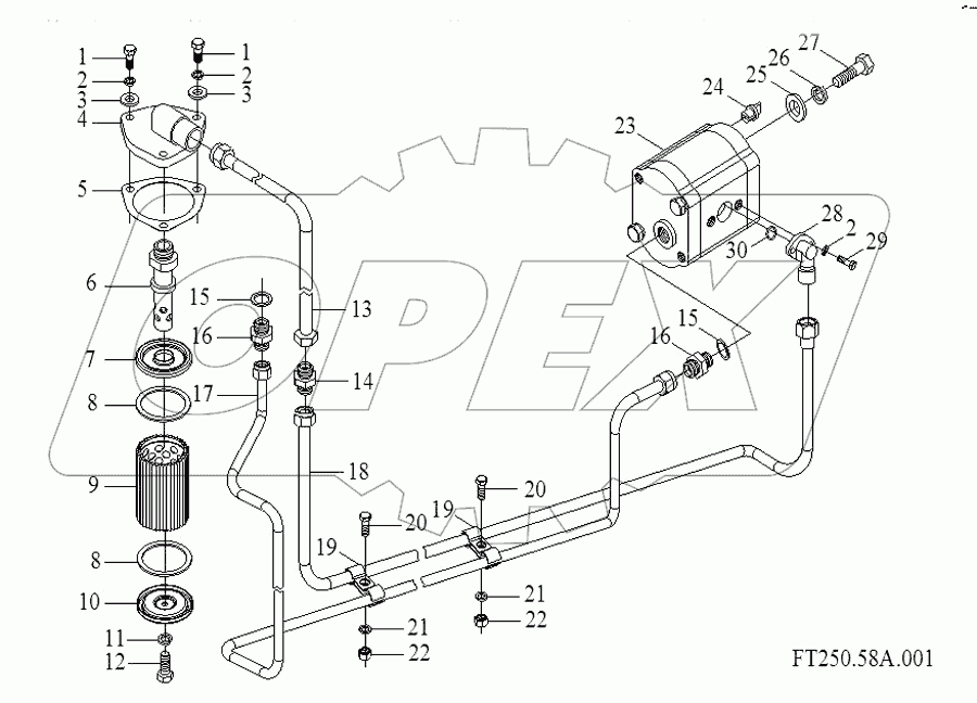 Oil pump and pipe assembly-1