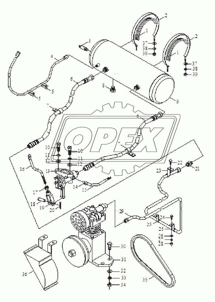 Pneumatic braking assembly of trailer-1