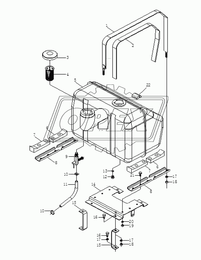 Fuel Tank and Bracket Assembly
