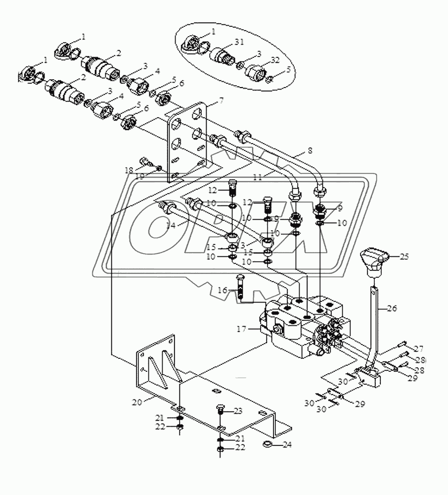 Gear Pump/Pipe and Multi-way Valve Assembly 1