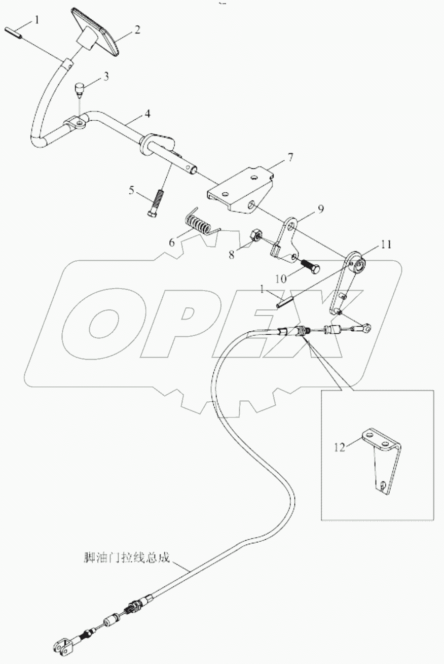  TB400.202B FOOT THRORRLE ASSEMBLY