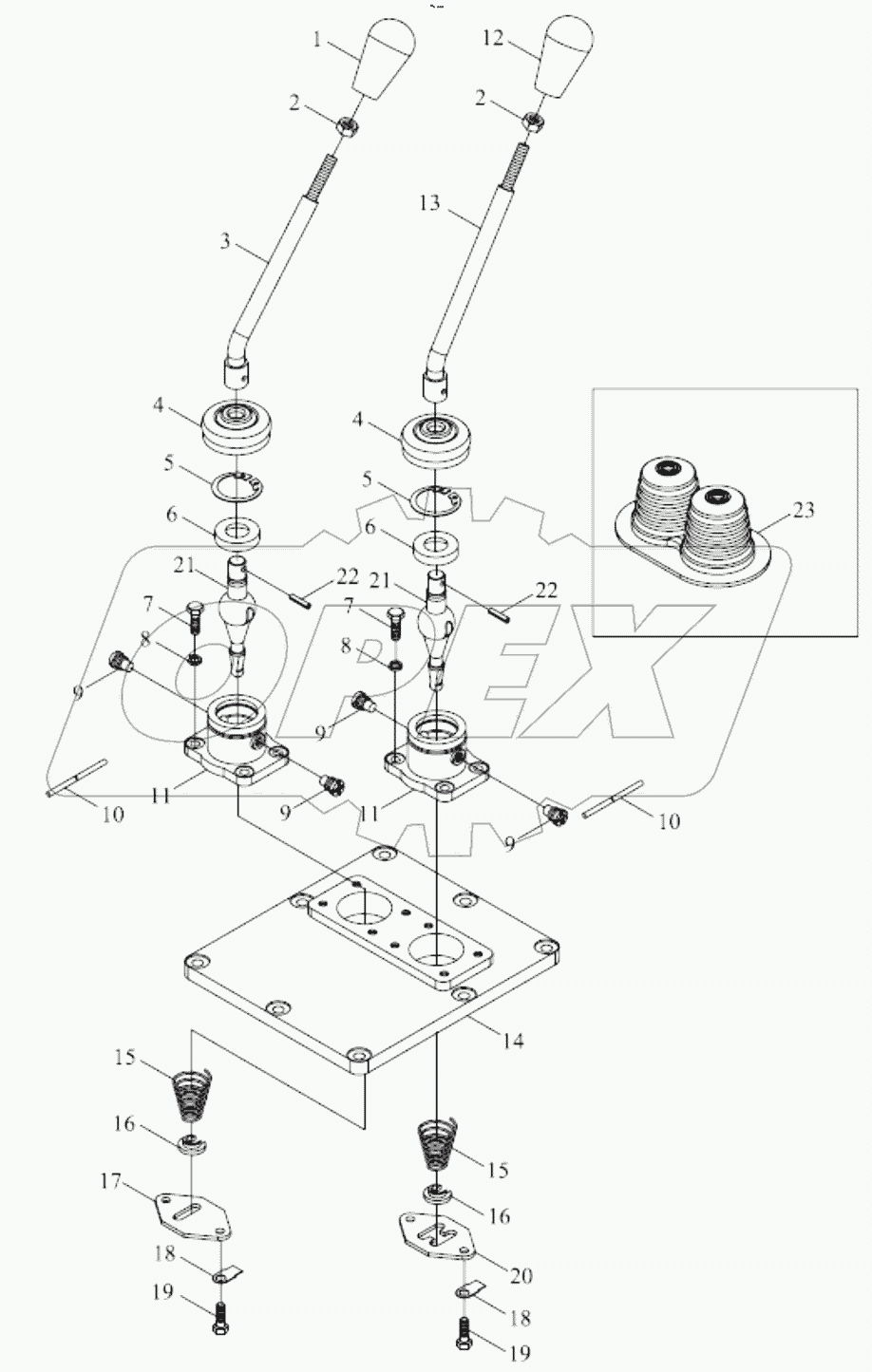  TB450.374C GEARBOX CONTROL MECHANISM ASSEMBLY-2