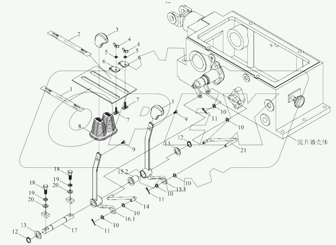  TB504.552C LIFTER CONTROL MECHANISM ASSEMBLY