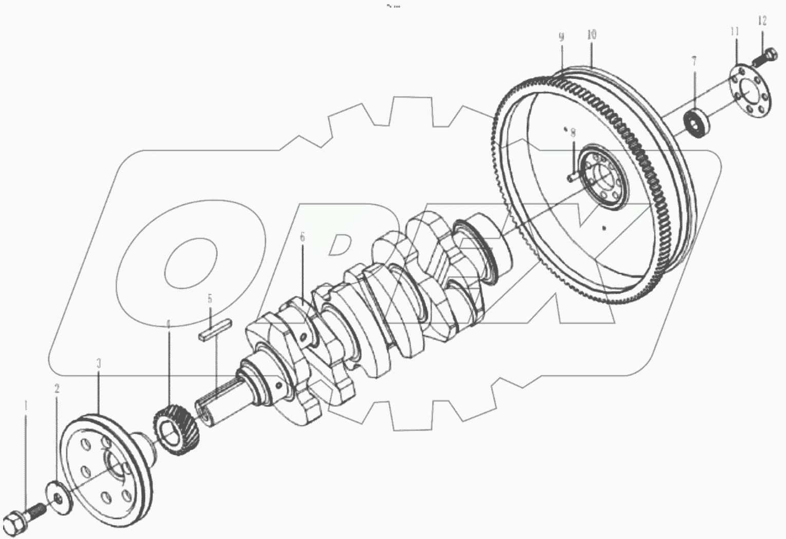 KM385BT-1F-9 CRANKSHAFT FLYWHEEL ASSEMBLY