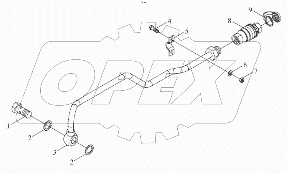  TE250.58A HYDRAULIC OUTPUT PIPE ASSEMBLY