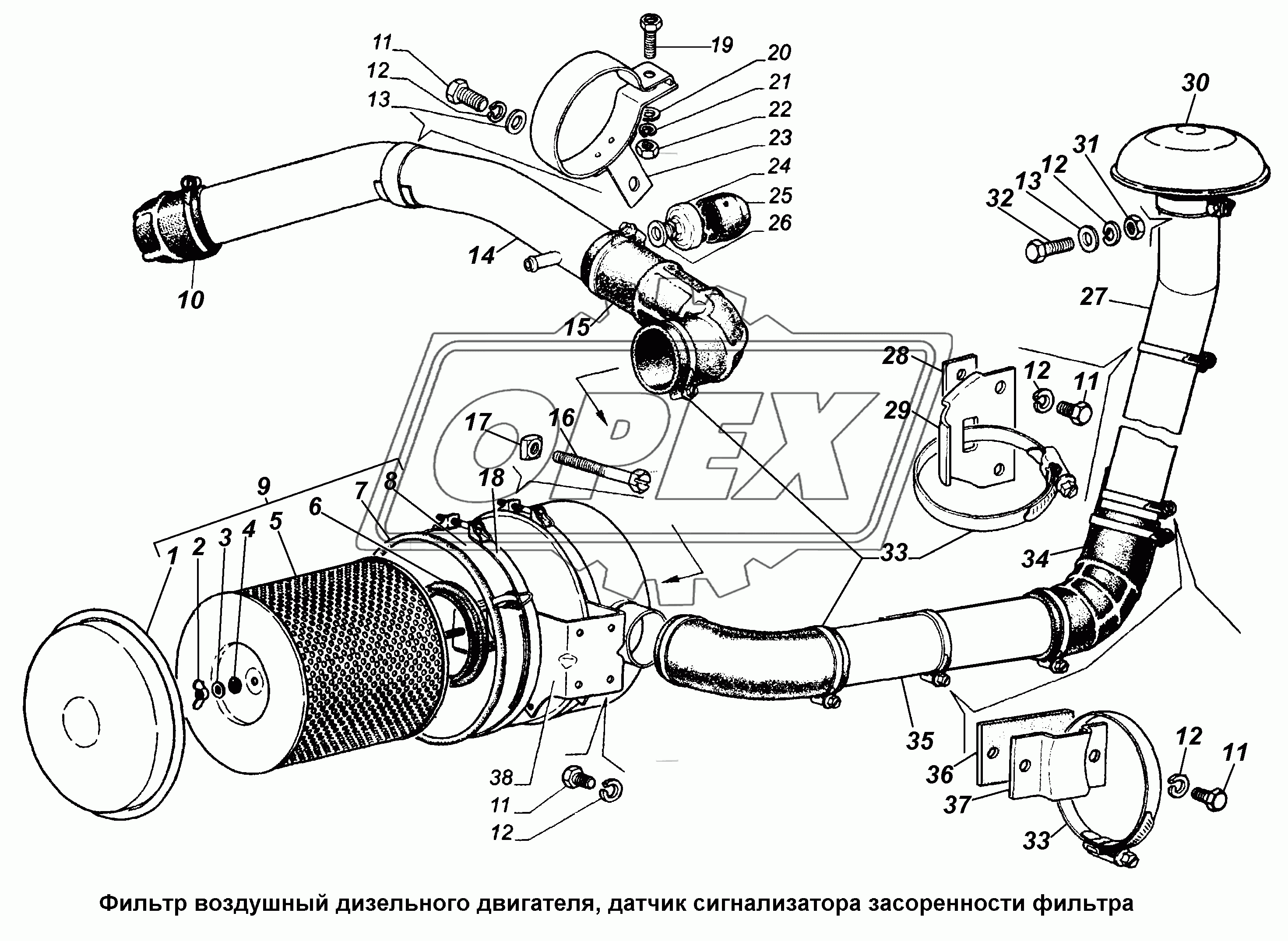 Фильтр воздушный дизельного двигателя