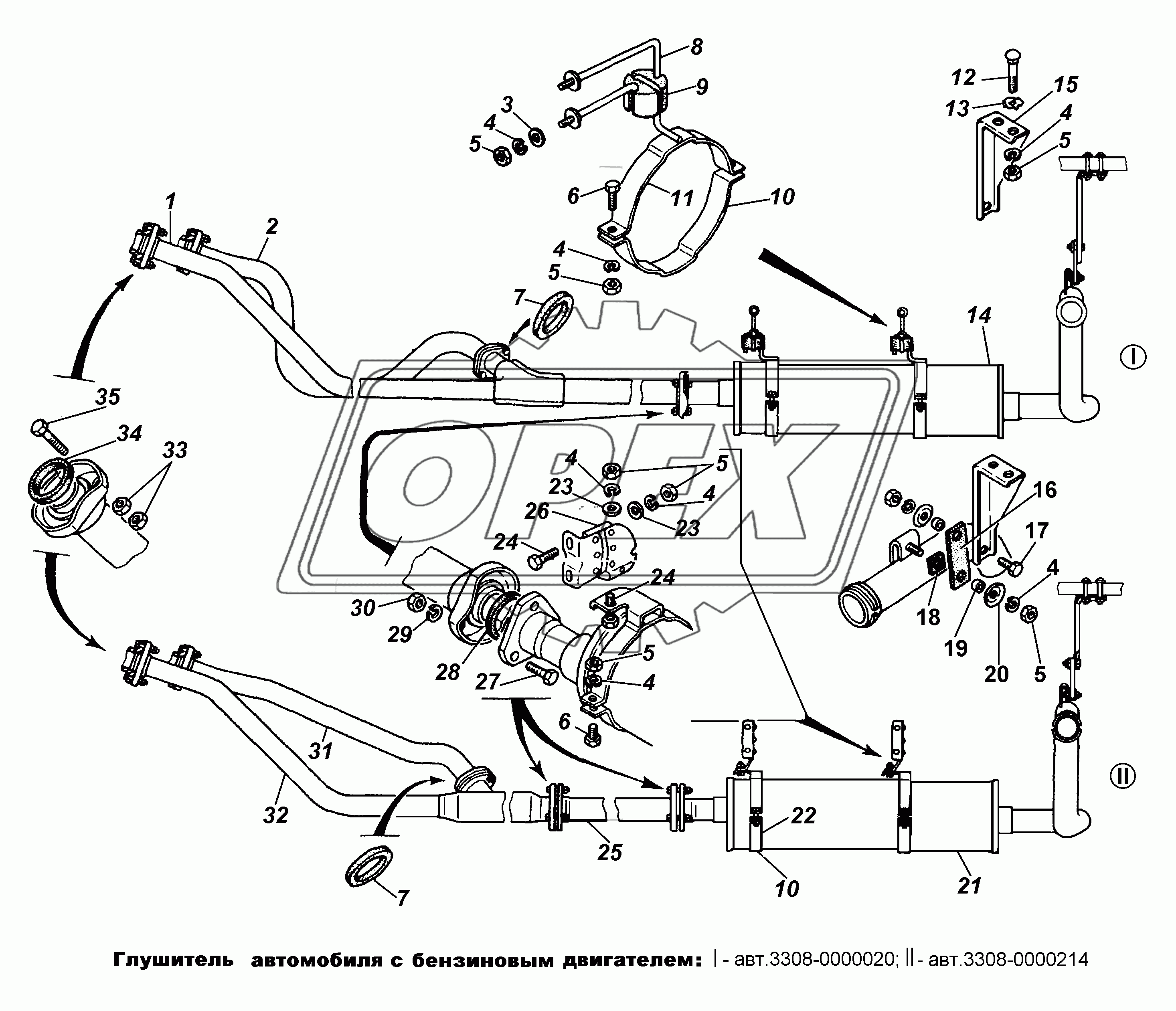 Глушитель автомобиля с бензиновым двигателем