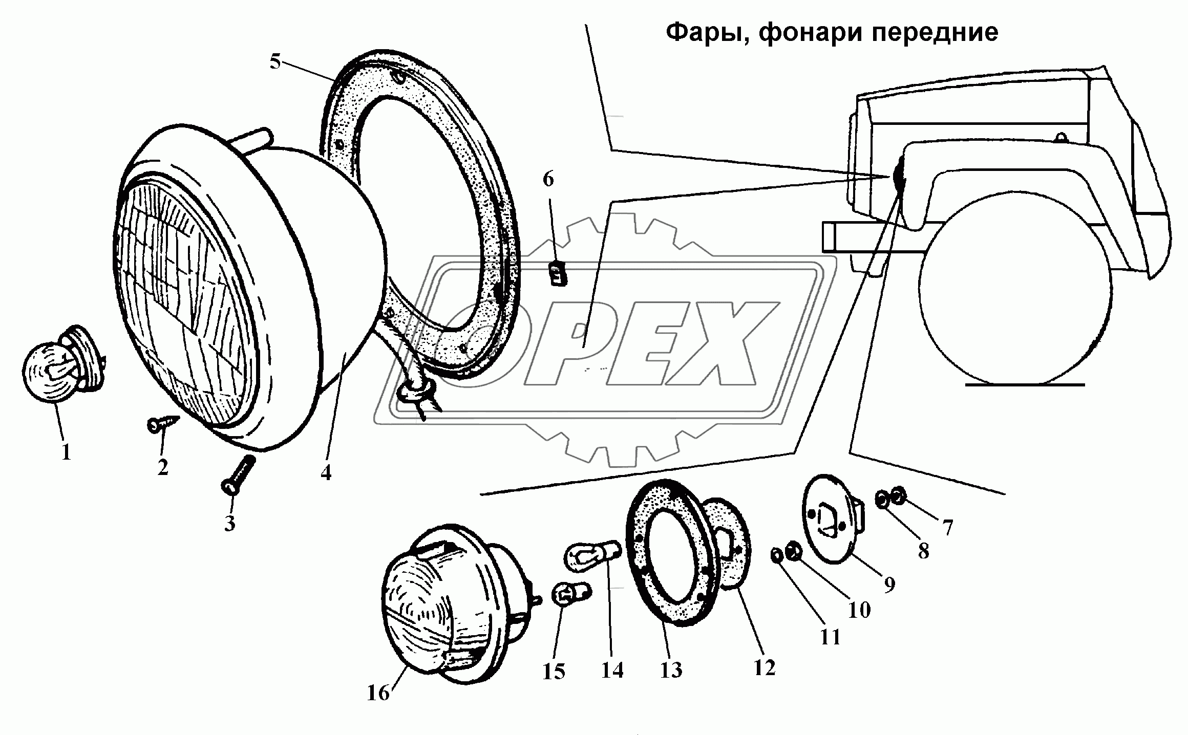 Фары, фонари передние