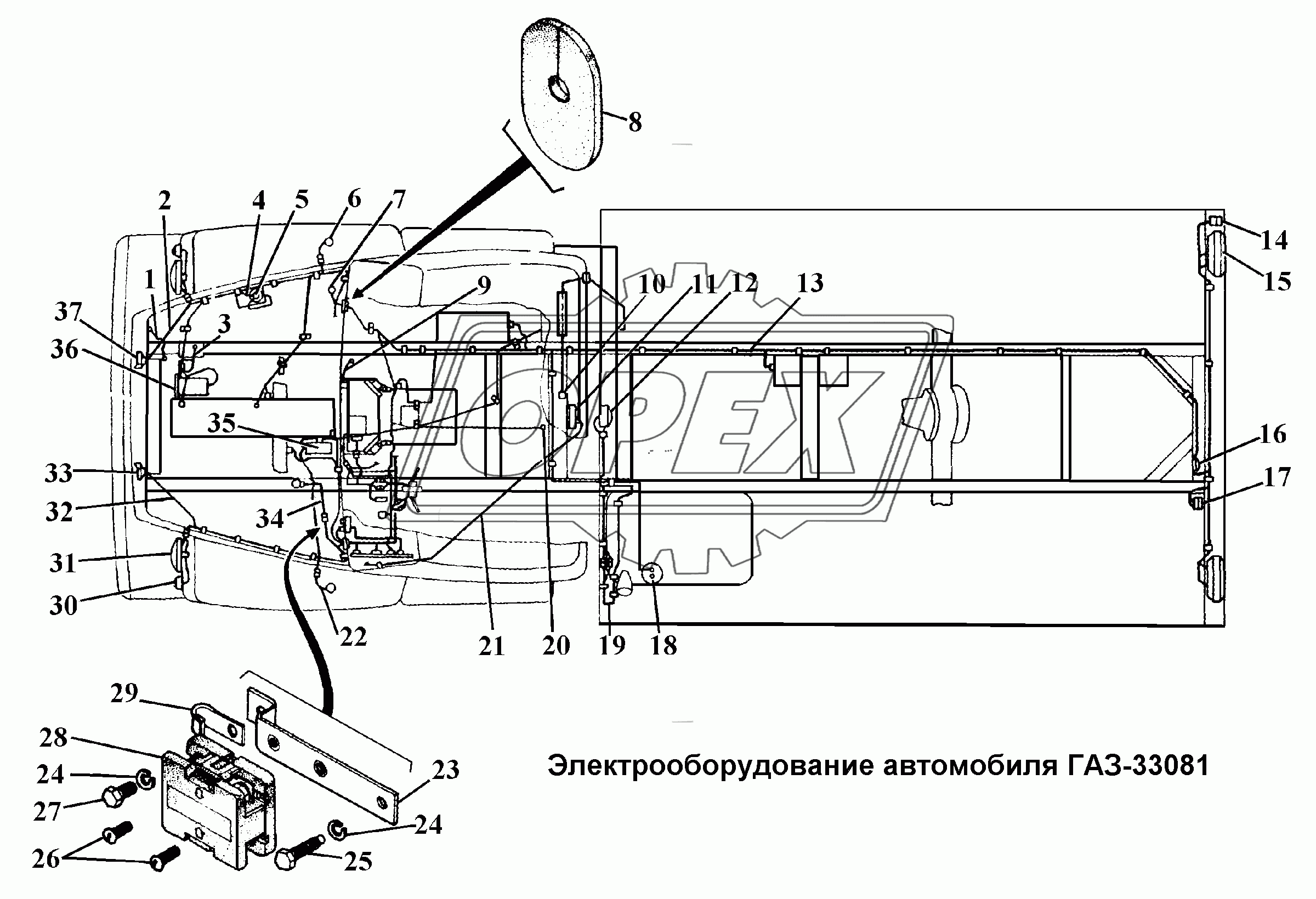 Электроообрудование автомобиля ГАЗ-33081