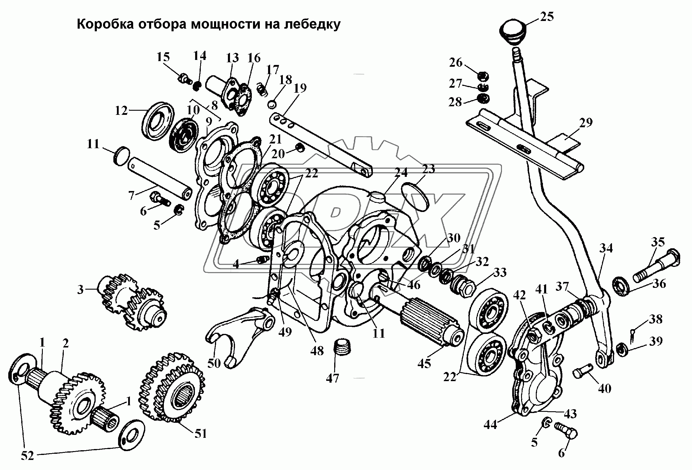 Коробка отбора мощности на лебедку