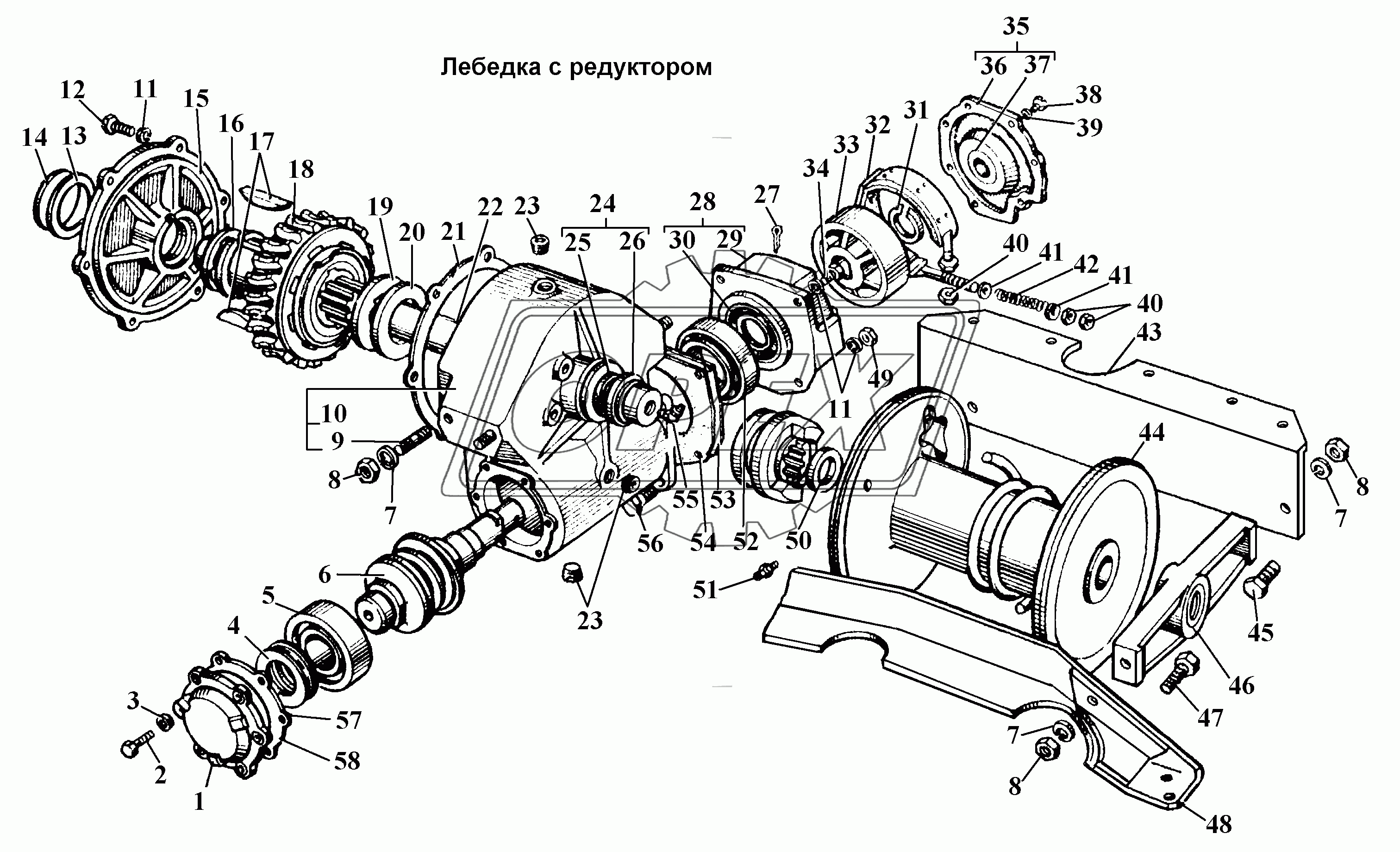 Лебедка с редукторм