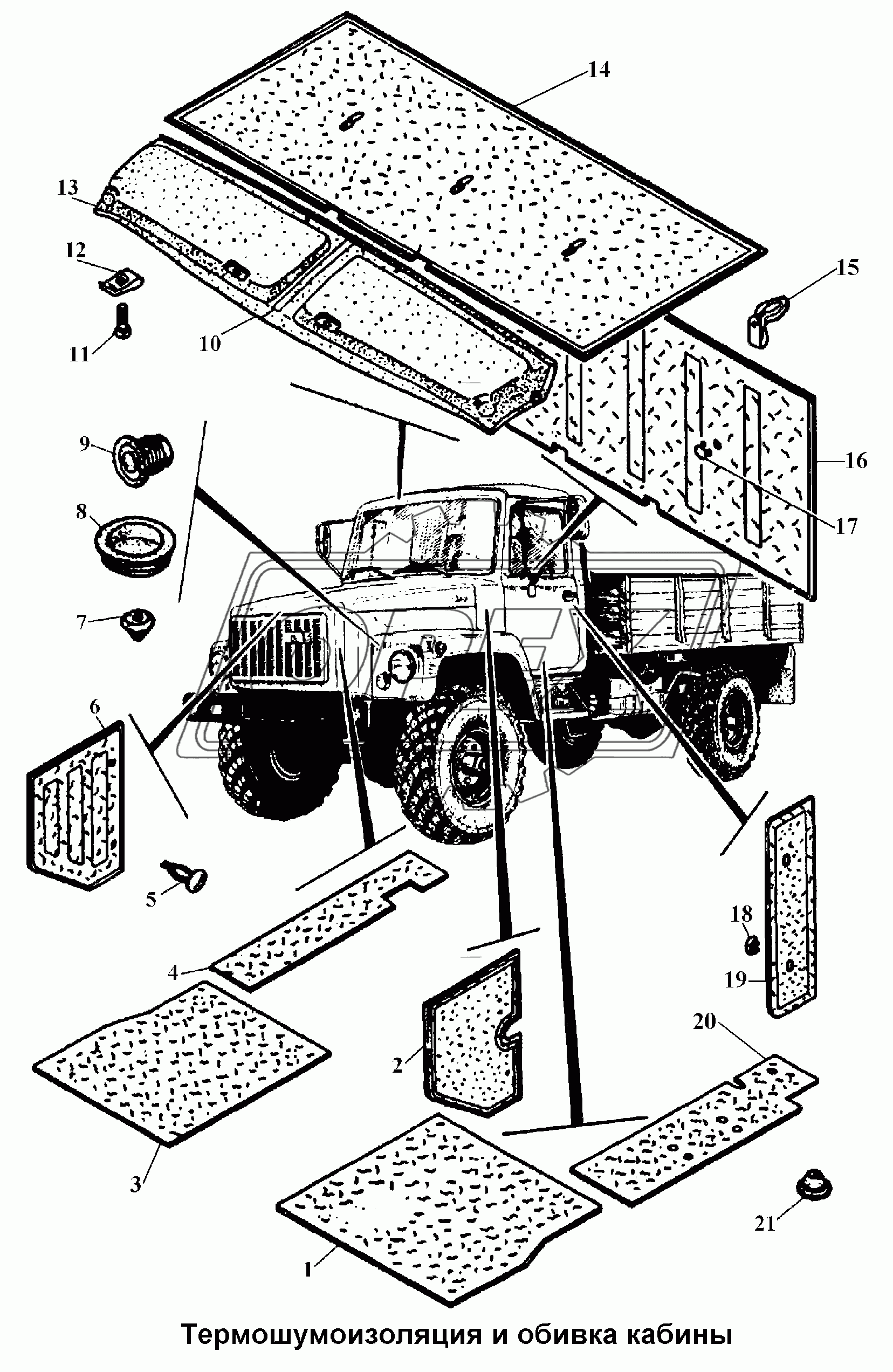 Термошумоизоляция и обивка кабины