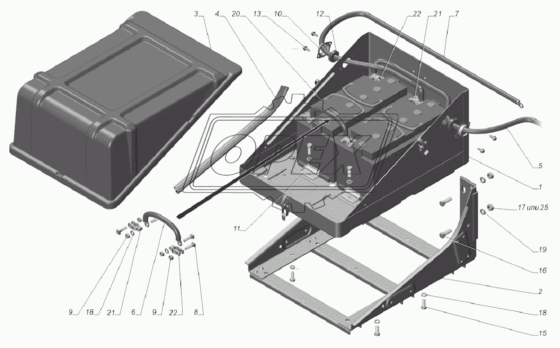 33081-3703001-20. Установка аккумуляторных батарей