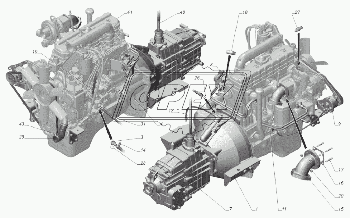 33081-1000252-90. Двигатель полностью укомплектованный