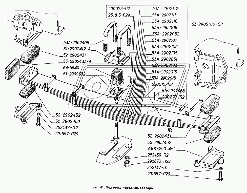 Подвеска передняя, рессоры