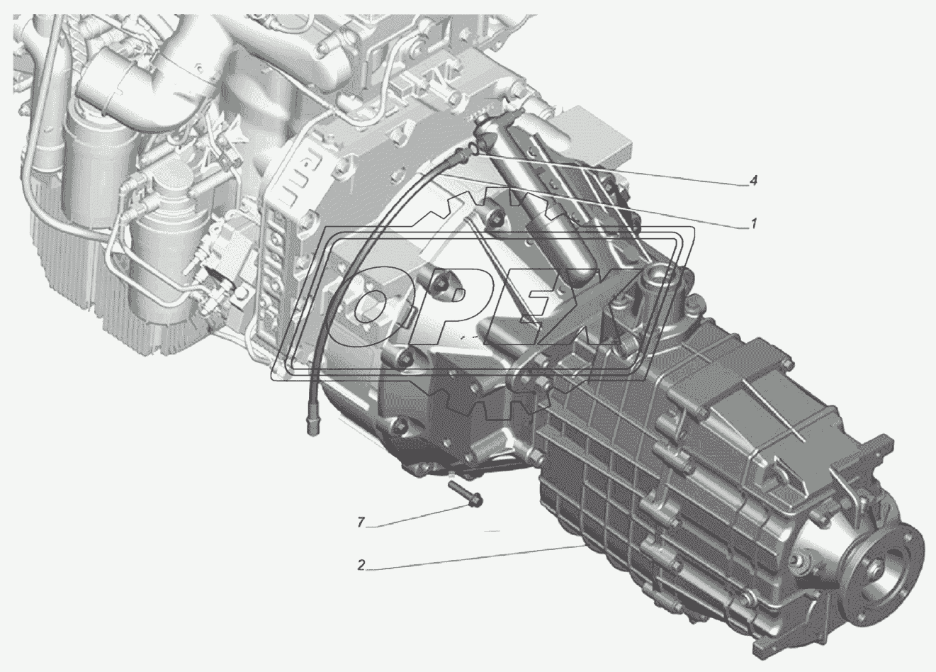 Установка коробки передач на двигатель 33106-1700007