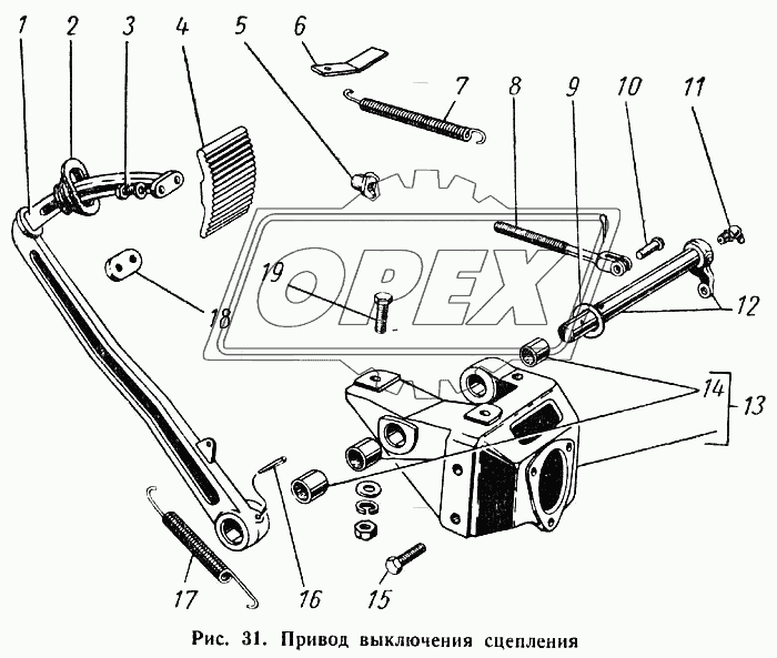 Привод выключения сцепления