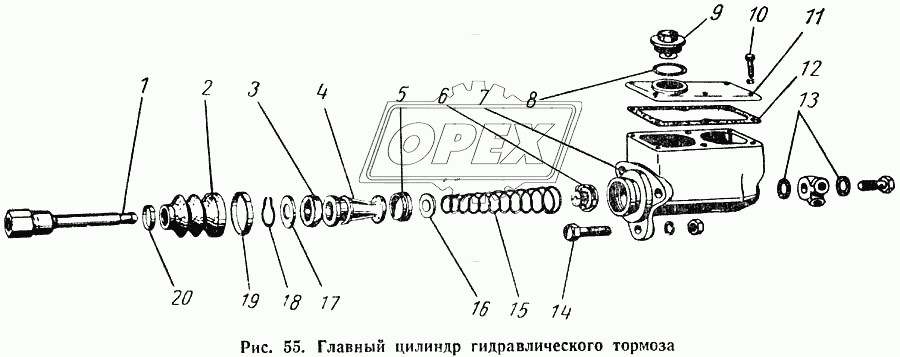 Главный цилиндр гидравлического тормоза
