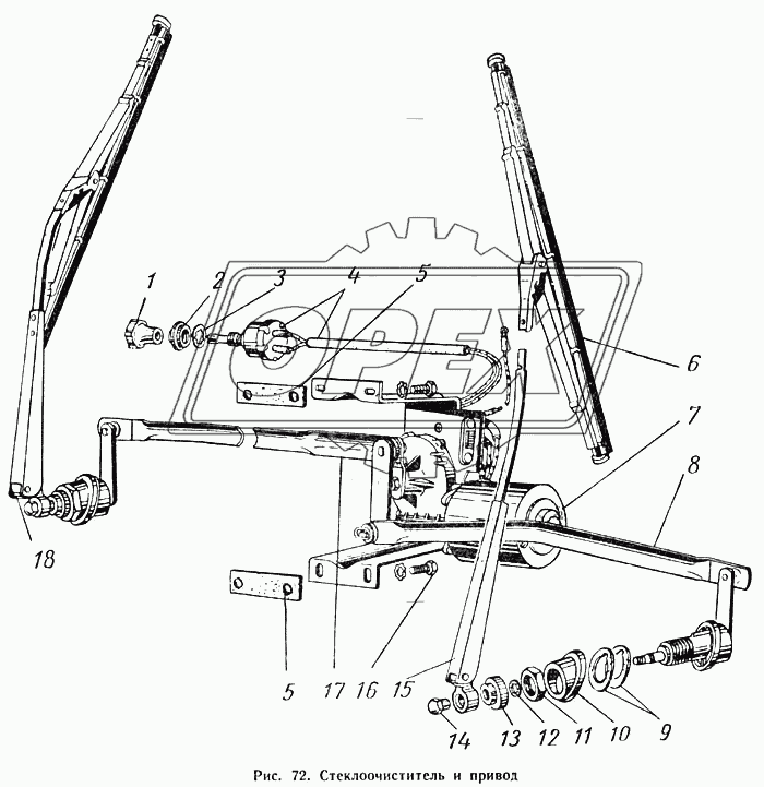 Стеклоочиститель и привод