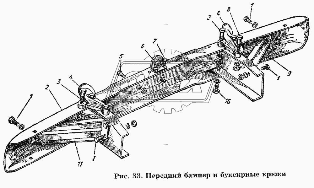 Передний бампер и буксирные крюки