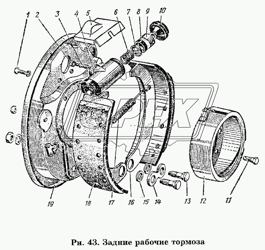 Задние рабочие тормоза