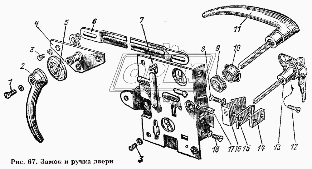 Замок и ручка двери