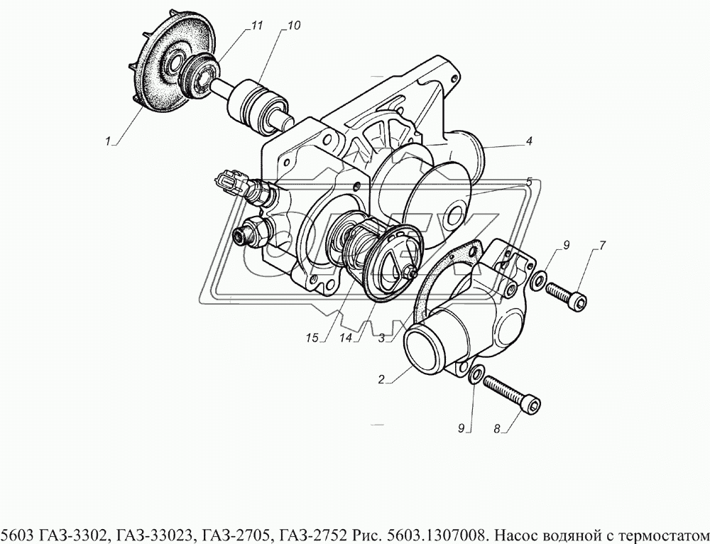5603.1307008 Насос водяной с термостатом