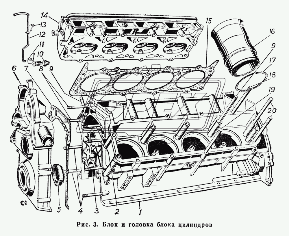 Блок и головка цилиндров двигателя
