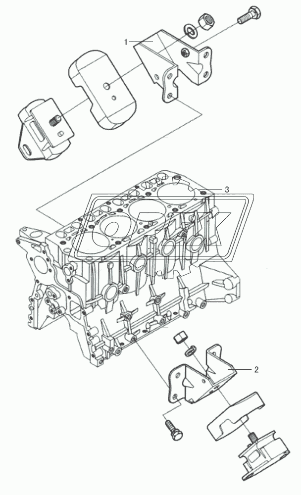 Gasoline engine support assembly