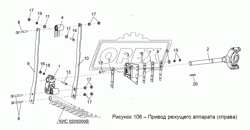 Привод режущего аппарата (справа)