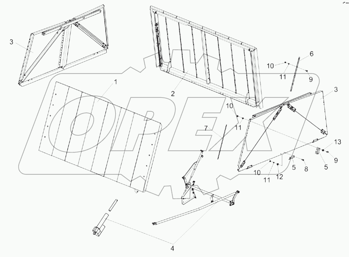 Установка крыши бункера КЗК-14-0204000Б