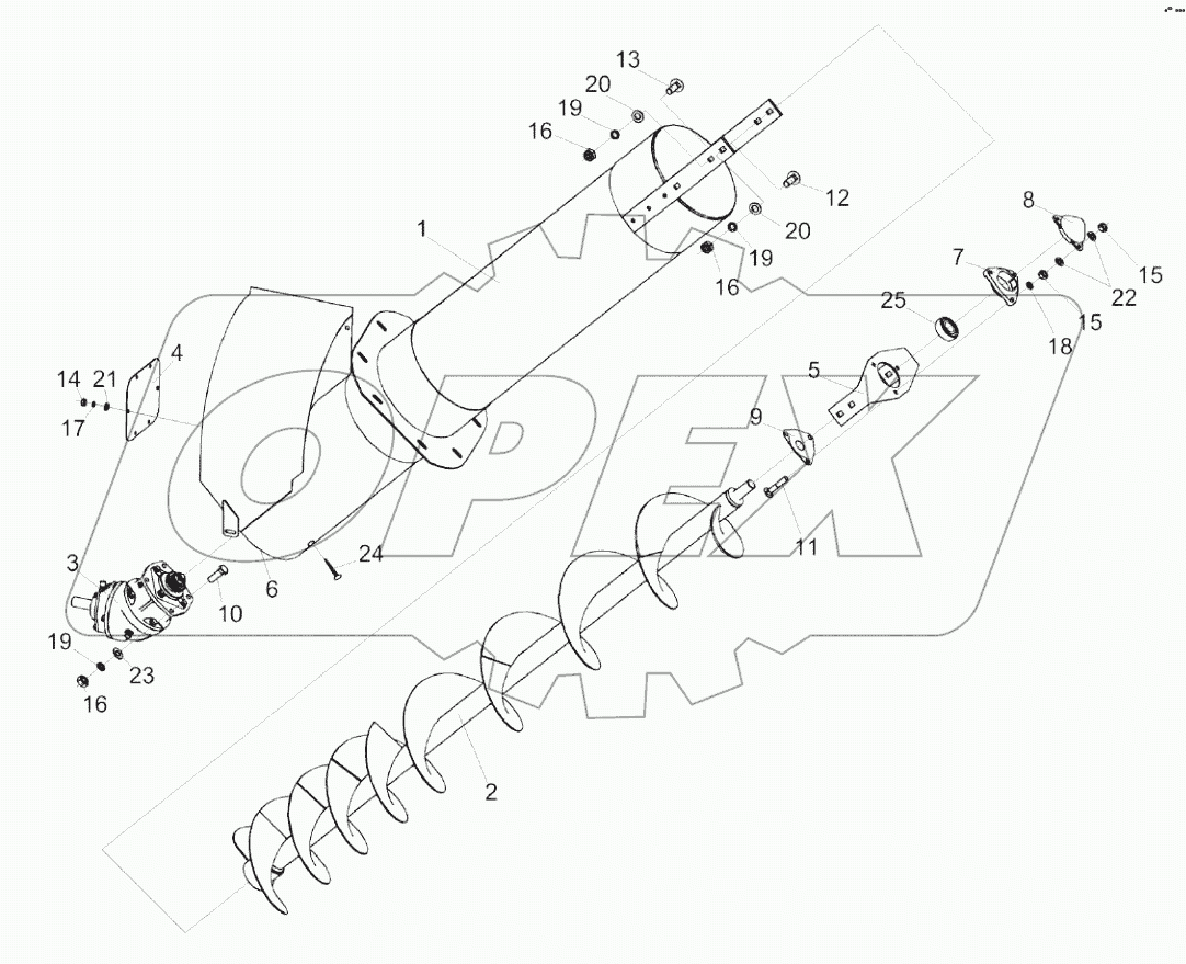 Шнек загрузной КЗК-10С-0216000-01