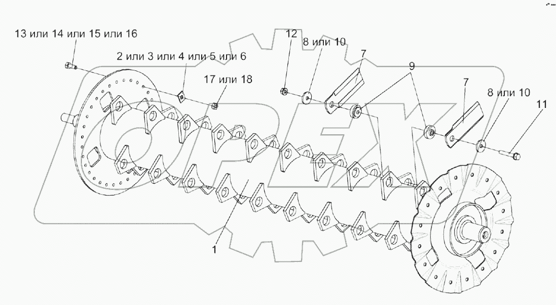 Ротор измельчителя КЗК-12-0290140