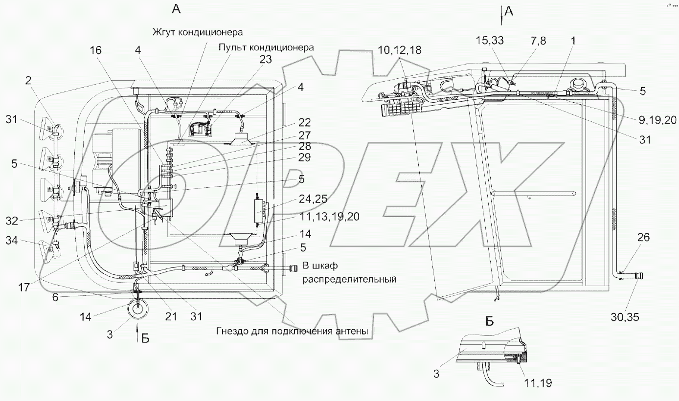 Электрооборудование кабины КЗК-12-0120000