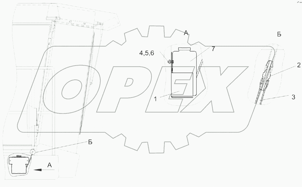 Установка стеклоомывателя КЗК-12-0120460