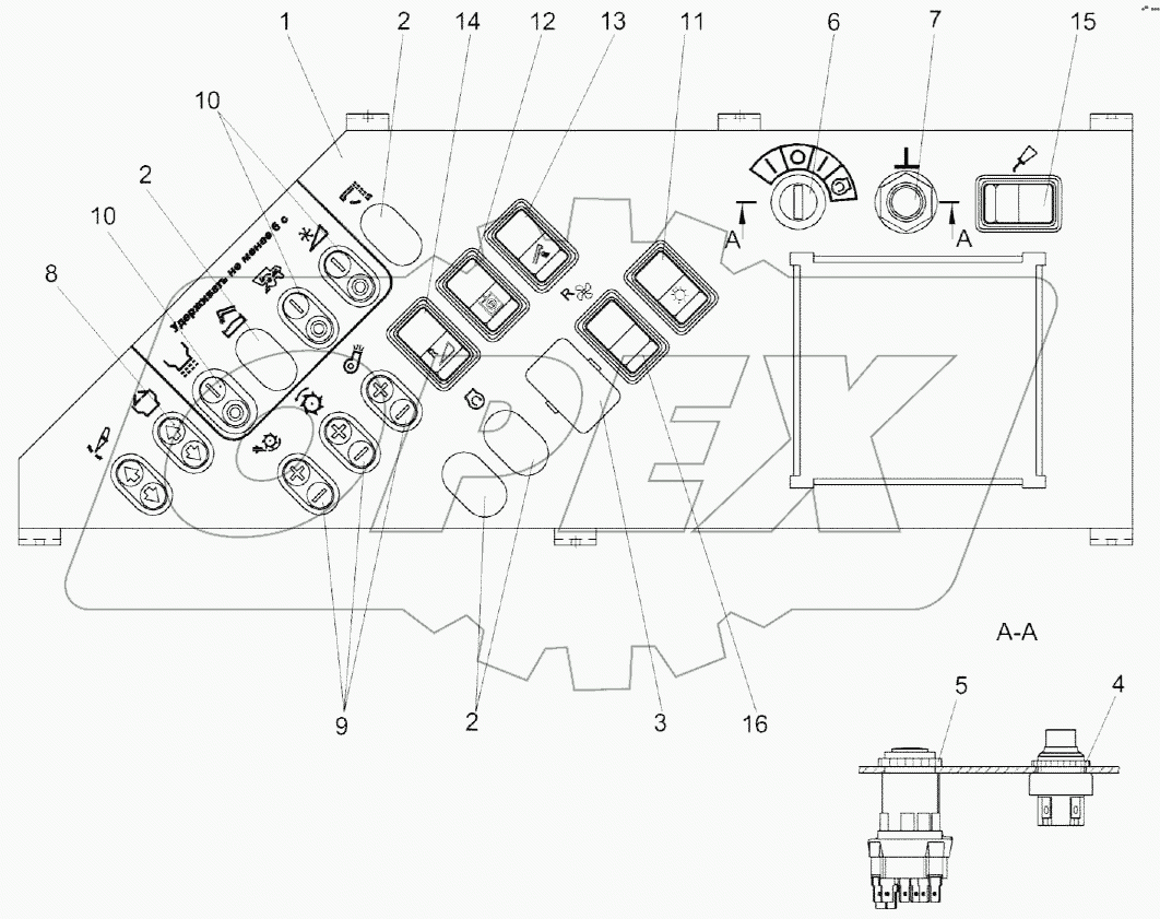 Панель выключателей КЗК-12А-10-1-0700450