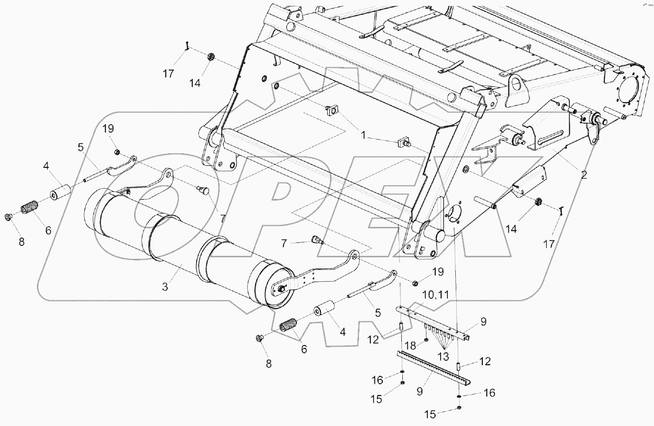 Установка вала нижнего КЗК-12-1836000