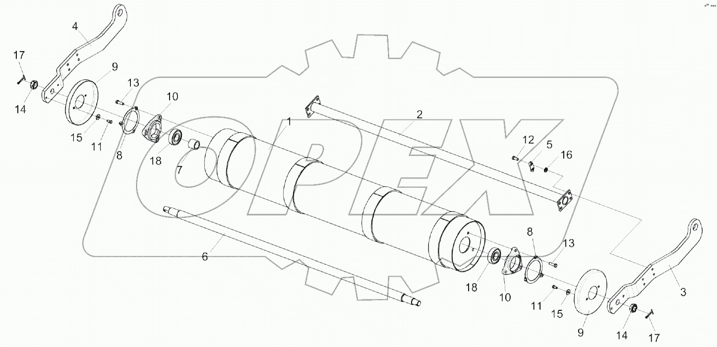 Вал нижний КЗК-12-1836000