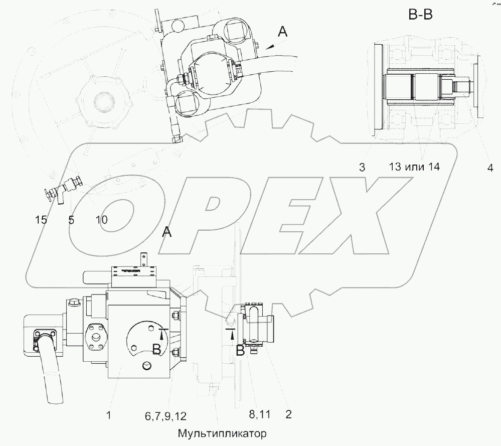 Установка гидронасосов КЗК-12-5-0100200