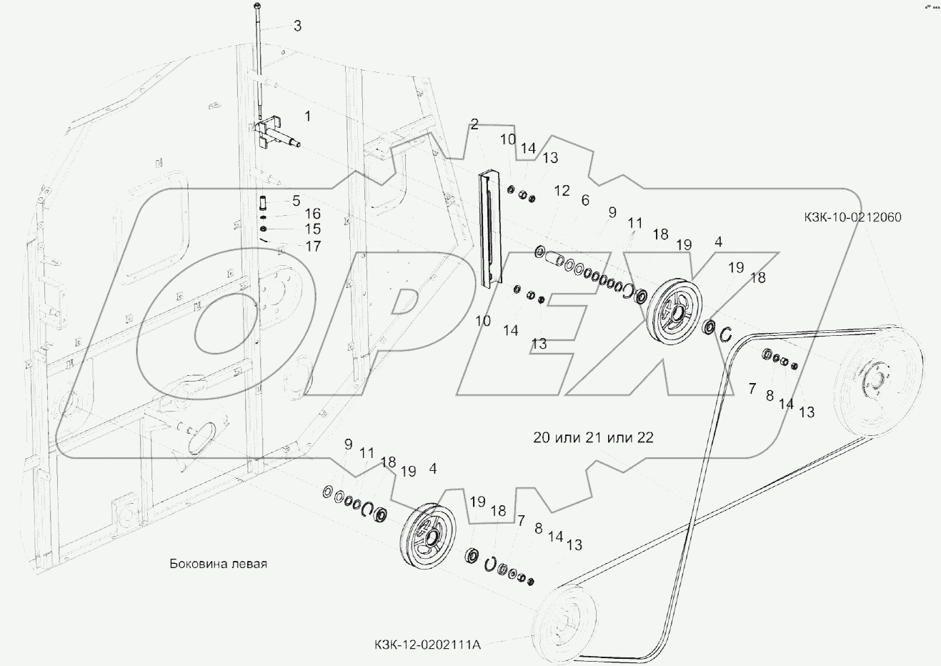 Установка привода соломотряса