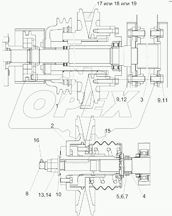Установка контрпривода вариатора КЗК-12-0202500В