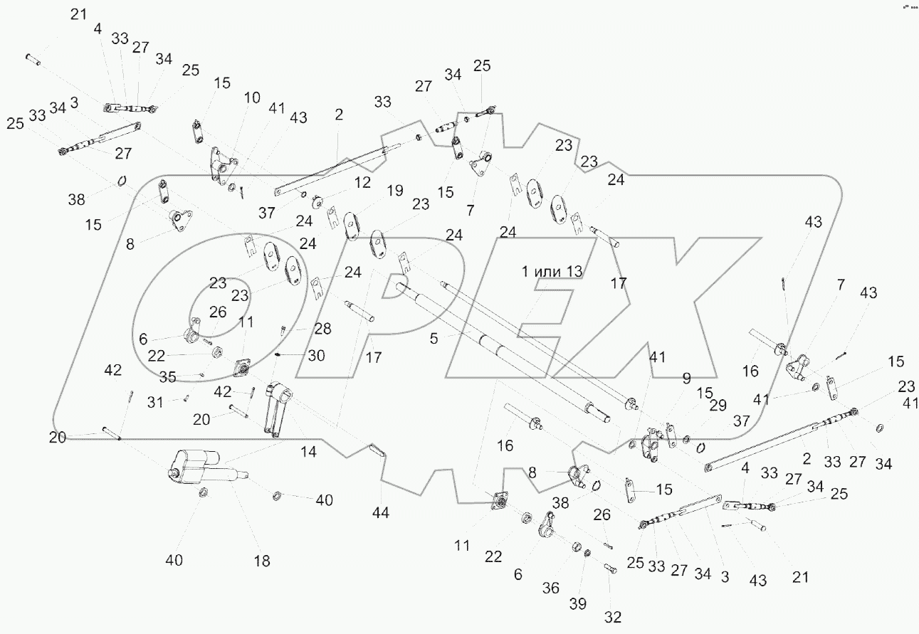 Установка механизма подъема подбарабаний КЗК-12-0115000