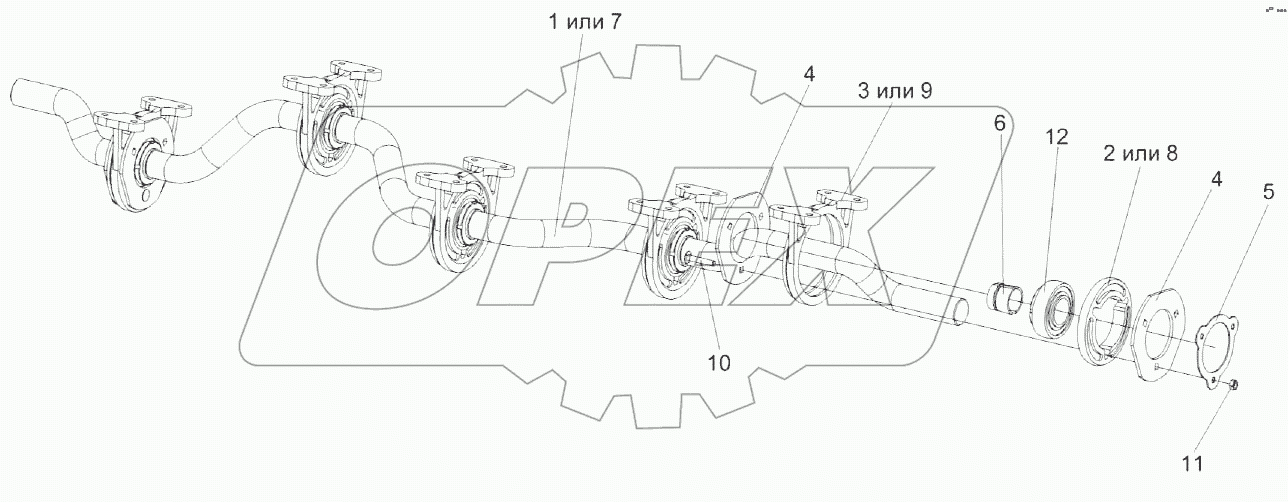 Вал коленчатый ведомый КЗК-12-0212080