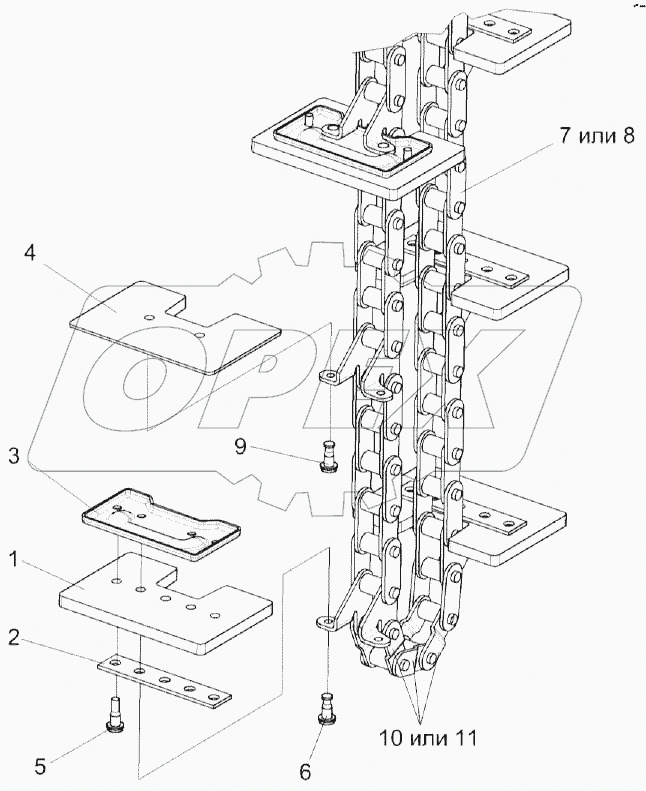 Цепь элеватора КЗР 0208080В