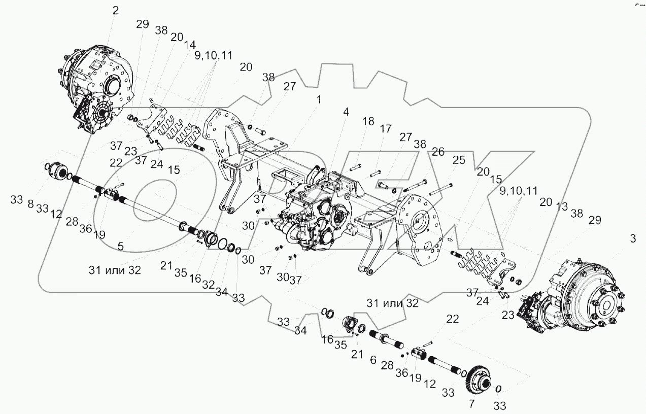 Мост ведущих колес КЗК-12-0107500
