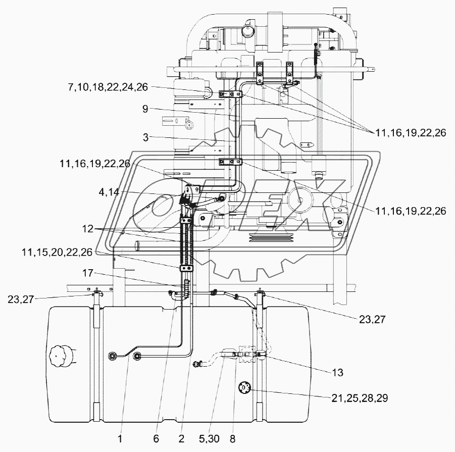 Установка бака топливного КЗК-12-0126600 (лист 2)
