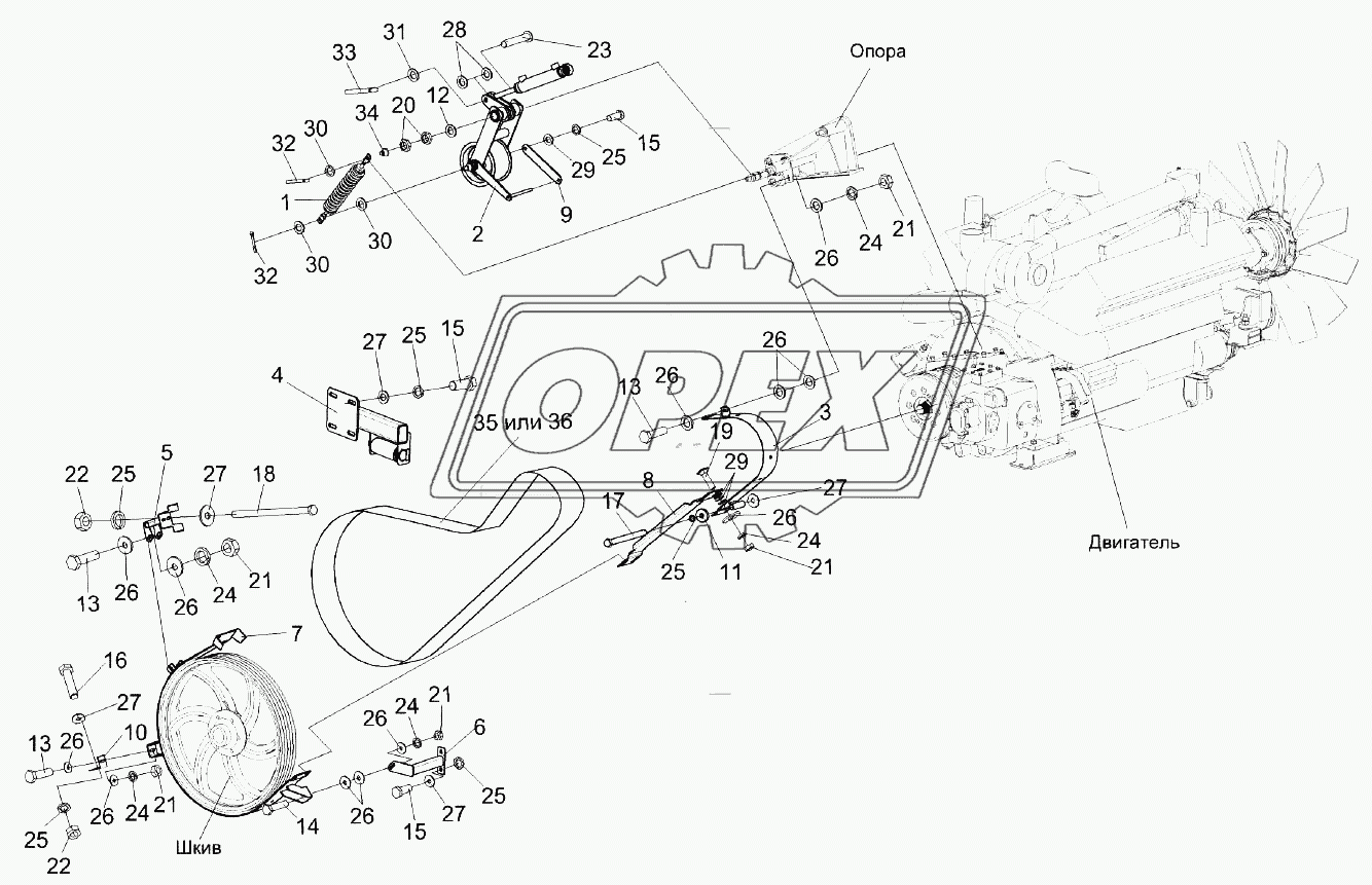 Привод главного контрпривода КЗК-12-3-0220000